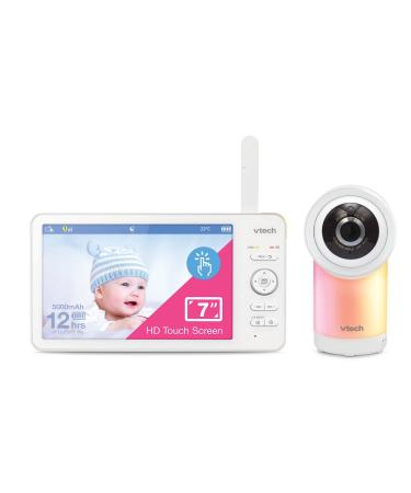 VTech RM7768HD Smart/WiFi/Remote Video Baby Monitor with 7" Touch Screen LCD and 360 Pan & Tilt Camera 1080p Full HD Video 135 Ultra-wide view Colour Night Light Night Vision Temperature Sensor