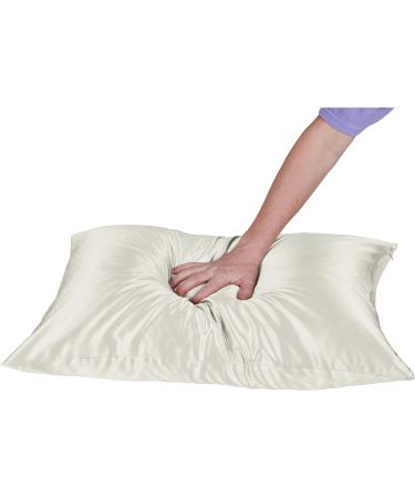 Beckham Hotel Collection Silk Pillowcase for Hair and Skin - Pack of 2 Standard Size Cases - White/Ivory - Buy Online on GoSupps.com