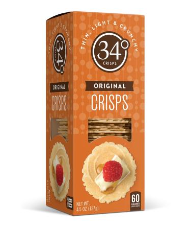 34 Degrees Original Crisps | Thin & Crunchy 6 Pack (4.5oz Each) | Light Snacking Delight - Buy Online on GoSupps.com