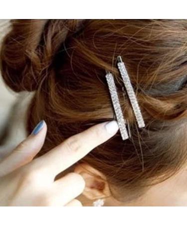 Rhinestone Bobby Pin Metal Hair Clips - 12 Pieces Clear Crystal Barrette Pins for Women and Girls - Buy Online on GoSupps.com