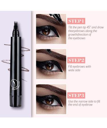2Pcs Magic Eyebrow Pencil 2024 Waterproof Microblading Eyebrow Pencil Contouring Pen 4 Tipped Precise Brow Pen Fine Stroke Microblading Eyebrow Pencil Natural Makeup (Gray Brown) - Buy Online on GoSupps.com