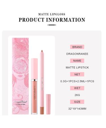 Orange Matte Lip Liner and Lipstick Set - Long Wear, Waterproof, High Pigmented Lip Colors - Buy Online on GoSupps.com