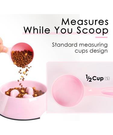 Food Grade Melamine Scoop Set - 1 Cup and 1/2 Cup Pink Scoops for Pet Food, Flour, Candy - Plastic Dry Measuring Cup for Canisters and Freezer - Buy Online on GoSupps.com