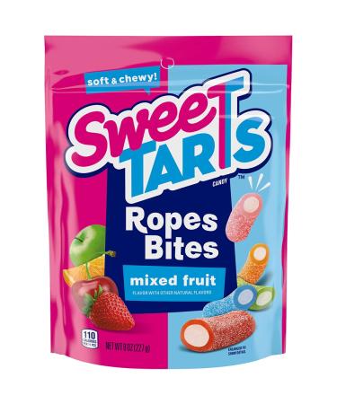 SweeTARTS Rope Bites Candy Mixed Fruit 8 Ounce Resealable Bag Ropes Bites 8 Ounce (Pack of 1)