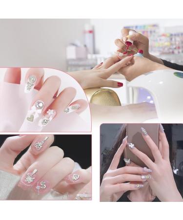 Luxury Zircon Nail Overlays - 40 Pieces 3D Alloy Flower & Butterfly Nail Charms | Silver Nail Art Jewelry for Gel Nails - Buy Online on GoSupps.com