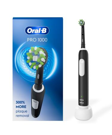 Oral-B Pro 1000 CrossAction Electric Toothbrush, Black Black 1 Count (Pack of 1)
