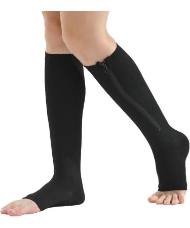MDRCG Compression Stockings for Men & Women - Class 2 Support Socks with Zipper 20-30 mmHg Open Toe Ideal for Varicose Veins & Edema - Buy Online on GoSupps.com