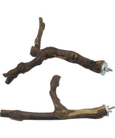 Allazon 4-Piece Bird Toys Set - Natural Wood Seat Rods & Grape Stick Swing for Parrots - Best Bird Play Accessories - Buy Online on GoSupps.com