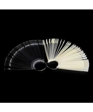 50 Transparent Fan-shaped Nail Art Tips Display with Metal Ring Holder - Buy Online on GoSupps.com
