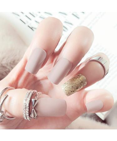 Sethexy Matte False Nails | Square Glitter Full Cover Acrylic | 24pcs Art Design for Women & Girls - Shop Now! - Buy Online on GoSupps.com