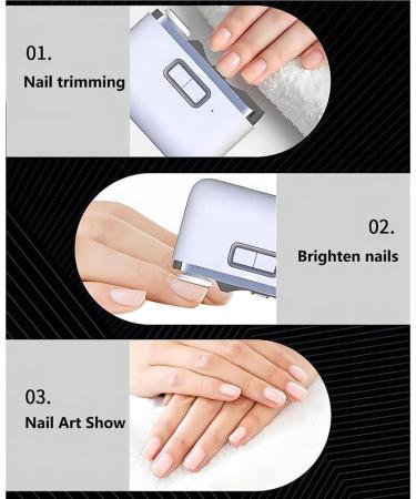 LAXED 1 Piece 2 in 1 Electric Nail Clipper Cutter Automatic Nail Grinder Trimmer Multifunctional Electric Nail Clipper with LED Light for Baby Adult Mini Manicure Tool - Buy Online on GoSupps.com
