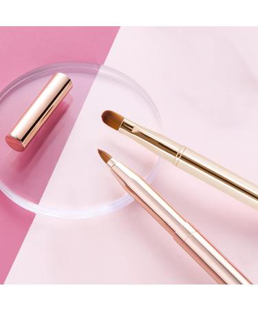 Arqumi Retractable Double-Ended Lip Makeup Brush | Lightweight Lipstick & Gloss Applicator with Protective Lid | Travel & Daily Use | Gold - Buy Online on GoSupps.com