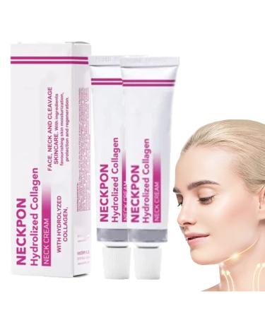 LPSHGK Spain NECKPON Hydrolized Collagen Neck Cream, Spain NECKPON Neck Cream, Neck Firming Cream Tightening Lifting Sagging Skin (2PCS)