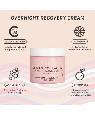 Pacifica Vegan Collagen Overnight Face & Eye Cream Set of 2 Night Cream + Anti-Aging Lotion - Plumping Collagen Moisturizer & Undereye Treatment Infused w/Hyaluronic Acid & Caffeine Hydrates & Firm Face Cream + Eye Cream  - Buy Online on GoSupps.com