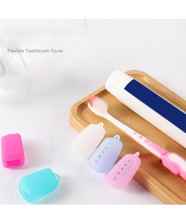 Travel Toothbrush Head Holder - 5 Silicone Covers for Toothbrush Protection | Ventilated Toothbrush Cases for Home & Travel - Buy Online on GoSupps.com
