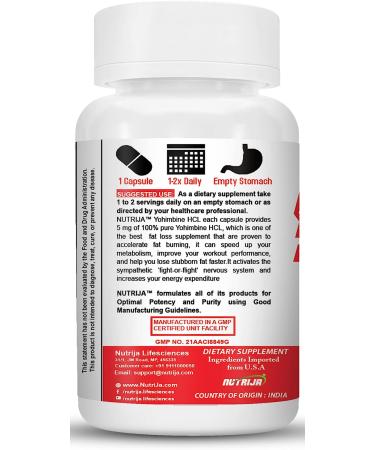 NutriJa Yohimbine 5mg - 30 Capsules | Natural Fat Burner and Energy Booster - Buy Online on GoSupps.com