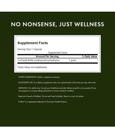 Swanson MSM - Essential Minerals Promoting Mobility & Joint Health Support - Helps to Maintain Connective Tissue Health Including Cartilage, Collagen, & Hair - (240 Capsules, 1000mg Each) 2 Pack - Buy Online on GoSupps.com