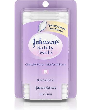 Johnson's Non-Chlorine Bleached Safety Ear Swabs for Babies and Children 55 ct (Pack of 2) - Buy Online on GoSupps.com