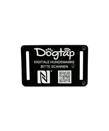 DogTap Light Big digital dog brand for medium to large dogs with NFC chip and QR code for contact details and profile made of silicone waterproof flexible 67 x 40 mm black - Buy Online on GoSupps.com