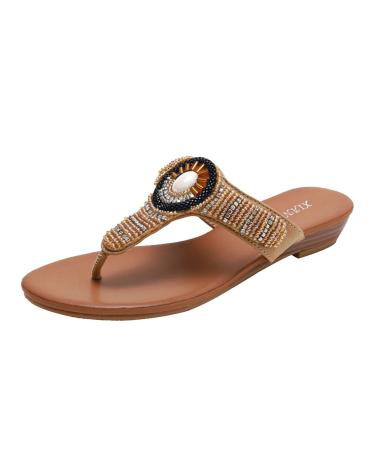 XTZYGLFD Women's Fashion Outdoor Sandals Summer Slippers Flip Flop for Women Transparent Shoes for Women Sandals Beige 7 UK Narrow