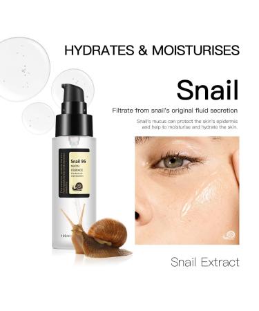 Snail Mucin Serum 96% - Powerful Hydrating Face & Neck Essence - Repairing Skin Serum with Snail Secretion Filtrate - Buy Online on GoSupps.com