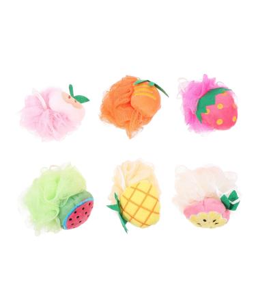FOMIYES 6pcs Fruit Body Wash Sponges for Cleaning Shower Loofah for Girls Bath Shower Sponge Bath Sponges for Shower Bath Shower Supplies Body Scrub Glove Sponges for Bathing Massage Towel