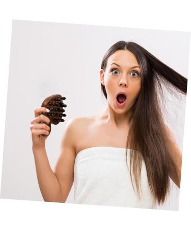 Anneome Wide Comb for Curly Hair - No Static Portable Wooden Ridge Comb for Scalp Care | 12.10x8.50cm Brown - Buy Online on GoSupps.com