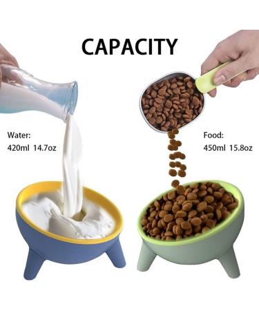 Cat Bowls Tilted Raised Cat Feeding Bowls Elevated Cat Food Water Bowl Kittens Dishes 15 Inclined Angle Cat Feeder 2PCS(Yellow+Green) 2PCS Yellow+Green - Buy Online on GoSupps.com