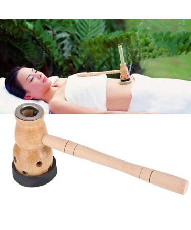 ZHONGJIUYUAN Acupuncture Moxa Moxa Mugwort Moxibustion Box Wooden Gourd Device Massage Burner Tool