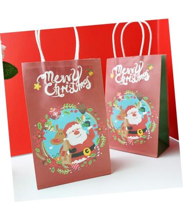 Healeved 10pcs Christmas Paper Bags Paper Gift Bag Christmas Gift Bags Christmas Bag Christmas Goodie Bag Paper Sweet Bag Brown Paper Bag Party Bags with Handles Portable Elder Candy Bag - Buy Online on GoSupps.com