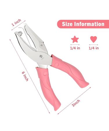 2 Pieces Handheld Hole Paper Punch  Pletpet Heart Hole Punch + Star Hole Punch 1/4 Inch Metal Single Hole Paper Punch  with Soft-Handled for Tags Clothing Ticket (Heart+Star) (Star+Heart) - Buy Online on GoSupps.com