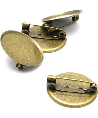 RuiLing 50pcs 2.5cm Bronze Brooch Clasps Pin Disk Base for DIY Jewelry Making - Buy Online on GoSupps.com