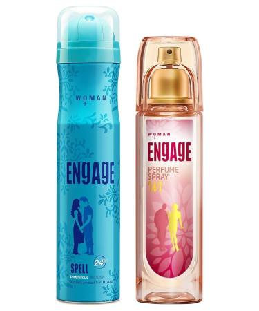 Enga.gee W1 Perfume Spray For Women 120ml & Spell Deodorant For Women 150ml/100g - Multiple