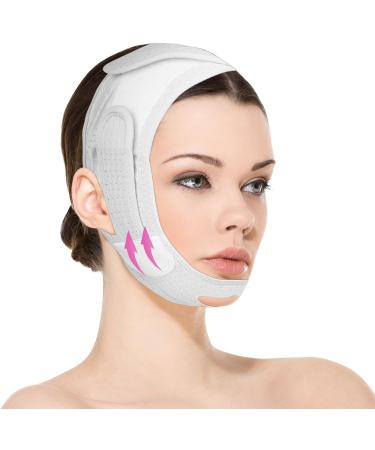 WLLHYF V Line Lifting Mask Reusable Double Chin Reducer Chin Strap Face Belts V Line Face Toning Belts Lift and Tighten Prevent Sagging Women(white) - Buy Online on GoSupps.com