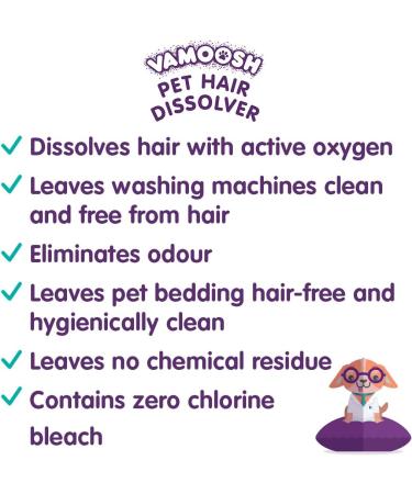 Vamoosh Pet Hair Dissolver 3 x 100g - Pet Hair Remover for Washing Machines - Buy Online on GoSupps.com