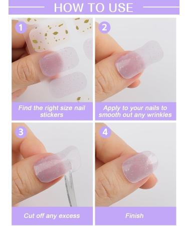 EBANKU 20 PCS Gel Nail Strips Nail Gel Polish Strips Full Wraps Adhesive Gel Nail Stickers with Nail File and Stick(UV/LED Lamp Required) (4) - Buy Online on GoSupps.com