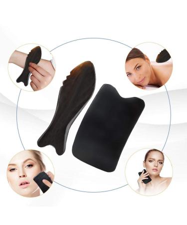 Gua Sha Scratching Board Massage Kit - Buffalo Horn Facial & Neck Therapy for Muscle Pain Relief - Buy Online on GoSupps.com