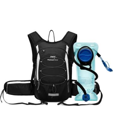 Mubasel Gear Insulated Hydration Backpack - 2L BPA Free Bladder - Keeps Liquid Cool for 4 Hours - Perfect for Running, Hiking, Cycling, Camping - Black/White - Buy Online on GoSupps.com