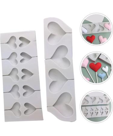 Alipis 2pcs Heart Shaped Silicone Mold Heart Lollipop Candy Molds Silicone Chocolate Molds Hard Candy Sucker Mold Heart Lollipop Molds Decor Clay Kitchen Supplies Silica Gel White Jelly - Buy Online on GoSupps.com