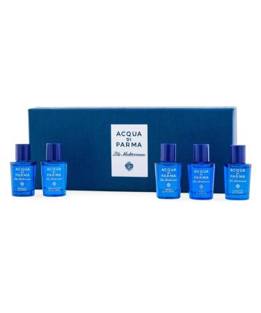 Acqua Di Parma Blu Mediterraneo Miniature Set! Includes Arancia di Capri Bergamotto di Calabria Fico di Amalfi Mirto di Panarea And Chinotto di Liguria! Perfect Fragrance Collection Gift Set!