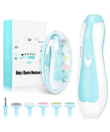 Baby Electric Nail File Drill: Safe 6-in-1 Trimmer for Toes and Fingers (Blue) - Buy Online on GoSupps.com