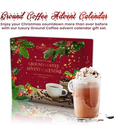 Coffee Advent Calendar 2023 Christmas |24 Days Flavoured Ground Coffee Gift Set Christmas Coffee Gifts For Men & Women French Vanilla Coffee Hazelnut Irish Italian Cinnamon Coffee Christmas Gifts - Buy Online on GoSupps.com
