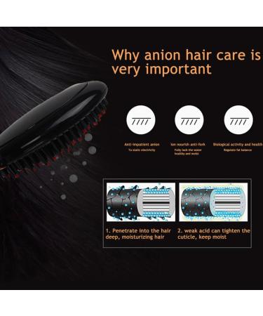Hair Straightener Brush - Anti-Scald Heating Comb with Adjustable Temperature for Effortless Styling | International Shipping Available - Buy Online on GoSupps.com