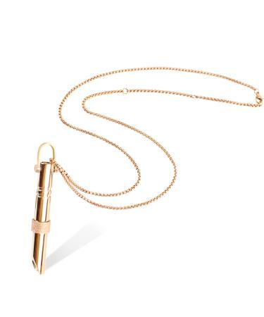 Stress Relief Mindful Necklace Mindful Anapana Breathing Necklace Stress Anxiety Whistle Necklace for Anxiety Relief Necklace Breathing Exercises Necklace Meditation Christmas Valentine Gift (Gold)