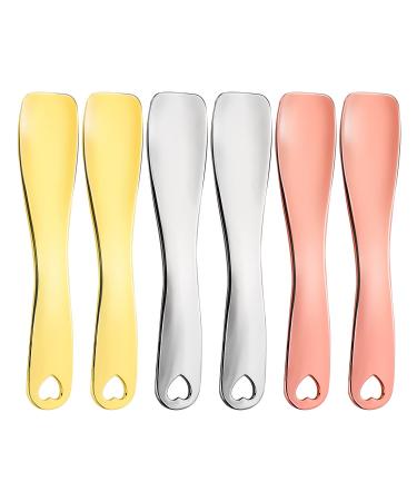 Sibba 6x metal mini spoon spatula cosmetics face beauty mask Applicator beauty scoop for cream spatula mask spatula Face cream mask spoon make-up spatula moisture cream mix 6 pieces (2 gold 2 silver and 2 rose gold) - Buy Online on GoSupps.com