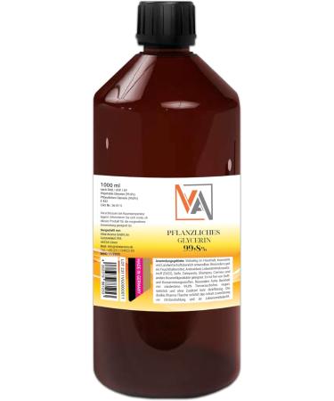 Vital Aroma Glycerine 99.8% Vegetable Glycerine EP/USP/DAB Pharmaceutical Quality Glycerol 1000 ml 1 Litre Bottle UV Protection - Buy Online on GoSupps.com