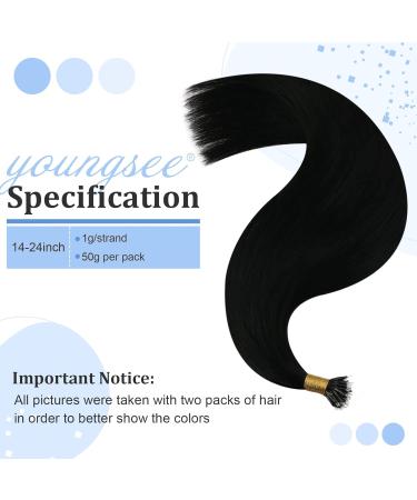 Youngsee 60cm Nano Ring Hair Extensions - Real Black Hair 50g Soft & Salon Quality | Long-lasting Nano Extensions - Buy Online on GoSupps.com