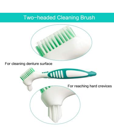 Denture Brush Toothbrush - 2Pcs Multi-Tufted Bristles for Deep Cleaning and Freshness (Random Color) - Buy Online on GoSupps.com