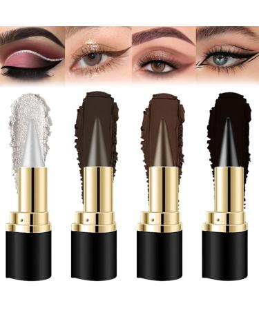 YOFDAL 4 Piece Set Eyeliner Cream Water Resistant Smudge Resistant Natural Long Lasting Quick Drying for Parties Travel Workdays Weddings Weddings