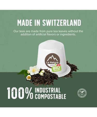 Th biologique vert au jasmin | La Natura Lifestyle by Tpresso 60 capsules de th compatibles avec les machines capsules Nespresso | 100% compostable industriellement | cologique - Buy Online on GoSupps.com